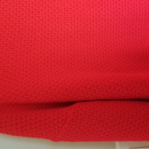 Womens Red Cardigan v neck drop shoulder mid length sweater - Picture 5 of 5